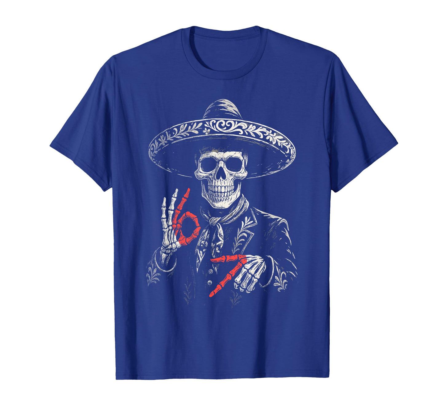 Day of Dead Skull Funny Dia de Los Muertos 67 Hand Meme T-Shirt