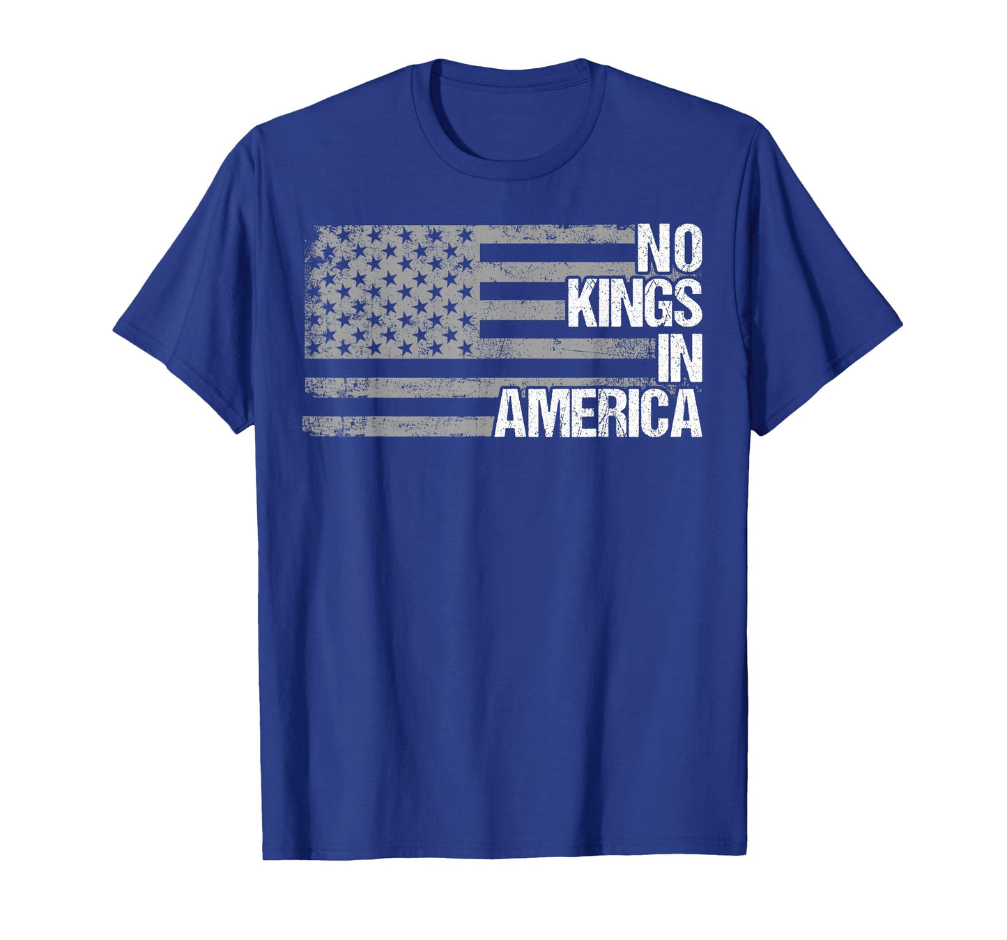 No Kings in America America Flag Vintage No Kings T-Shirt