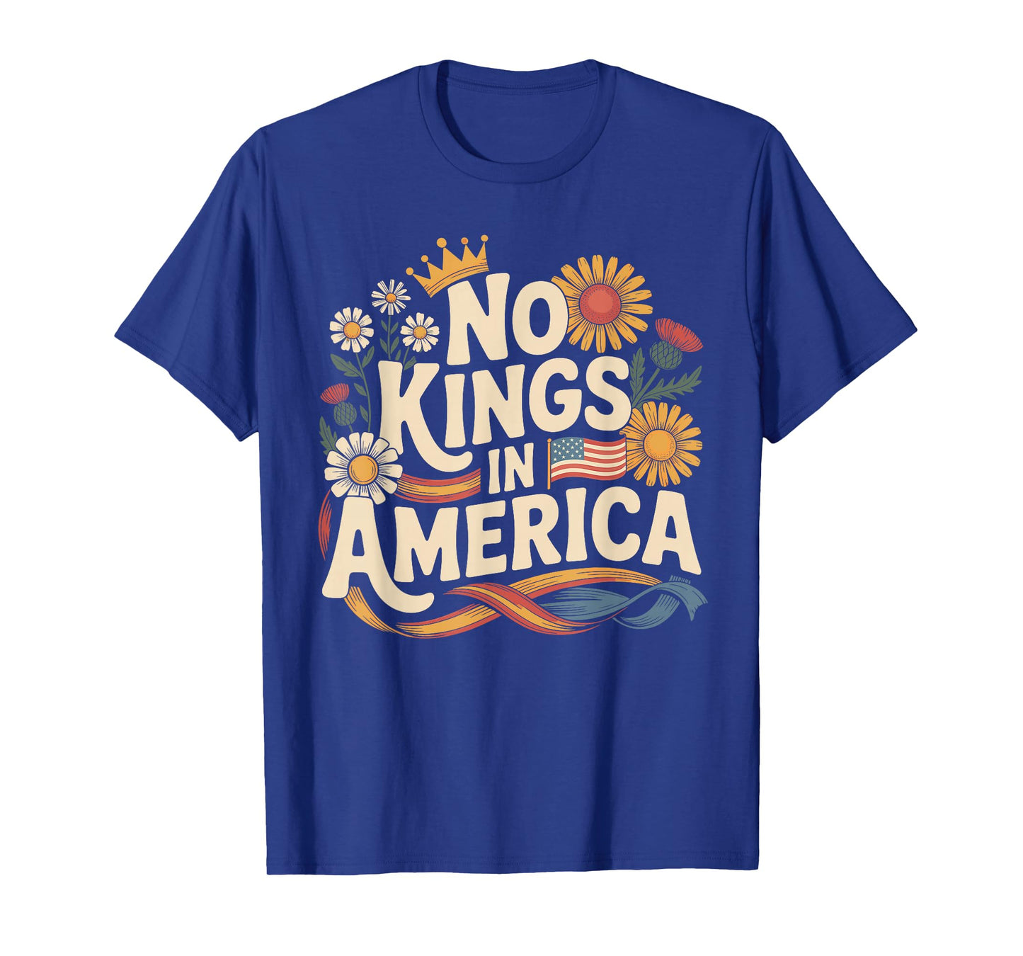No Kings in America Equality Freedom Art T-Shirt