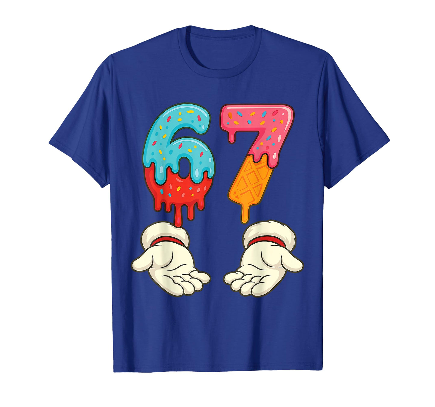 Funny Six Seven 6 7 Meme Christmas Ice Cream Drip Xmas Santa T-Shirt
