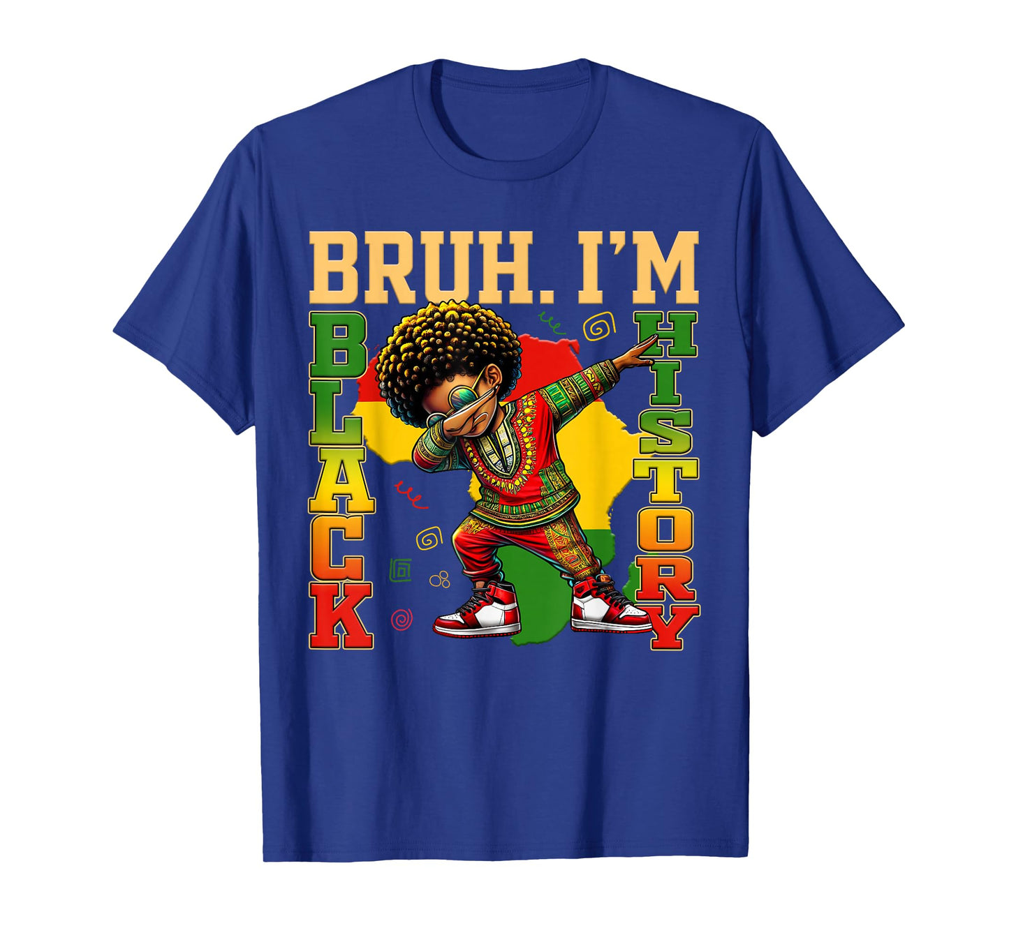I Am Black History Dabbing Afro Men Boy Black History Month T-Shirt