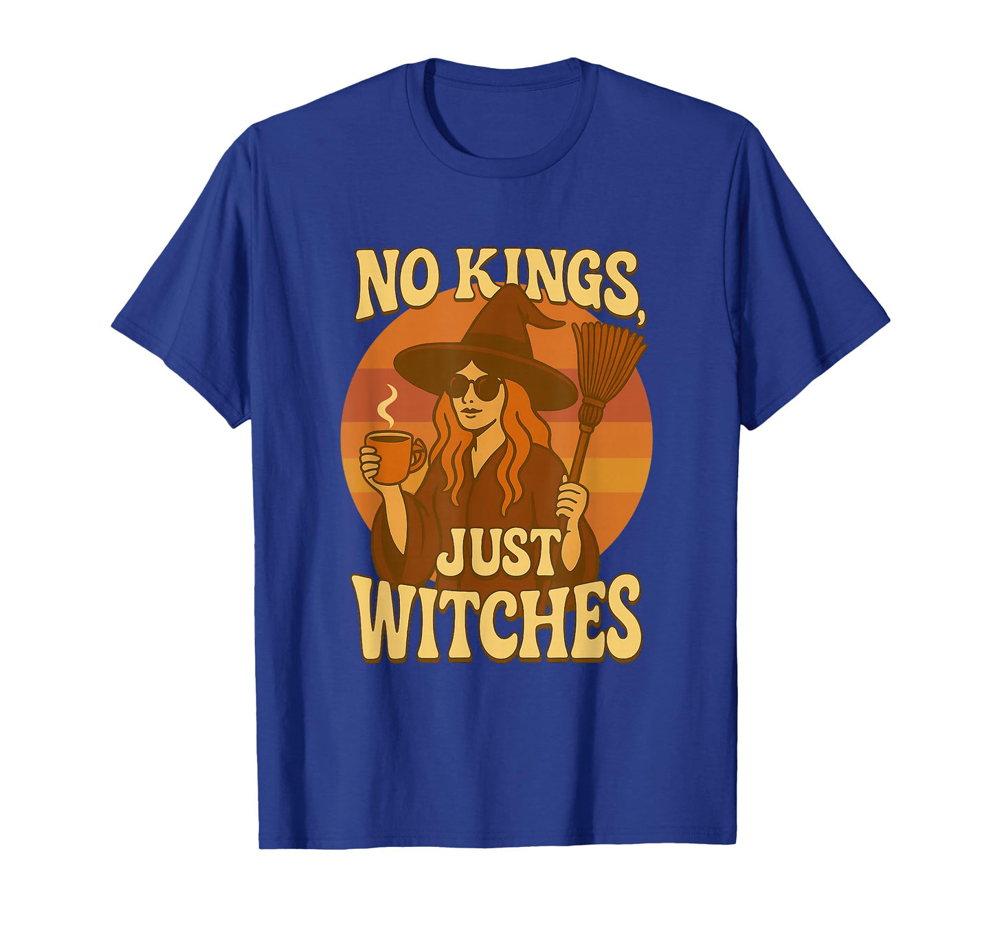 No Kings Just Witches in America Funny Retro Woman Halloween T-Shirt