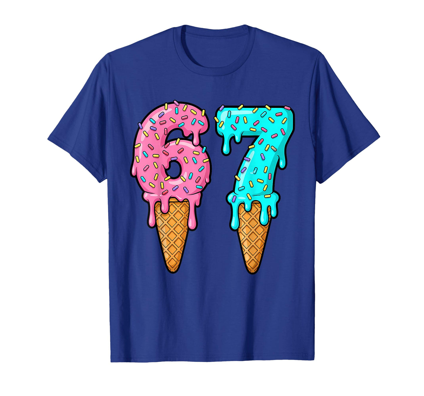 67 Ice Cream Drip Meme Six Seven Gen Alpha Slang T-Shirt
