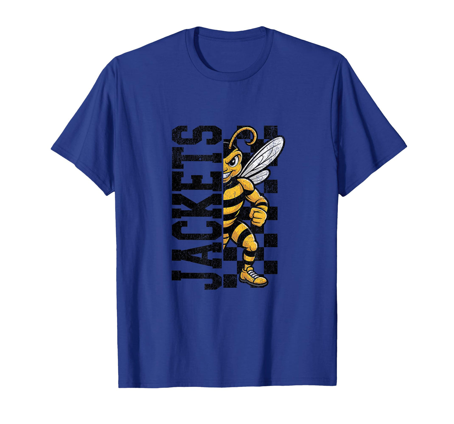Fierce Yellow Jacket Half Mascot Design T-Shirt