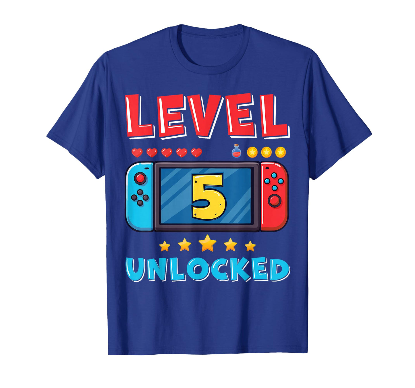 5 Year Old Bday Decorations Son Gamer Boy 5yr 5th Birthday T-Shirt