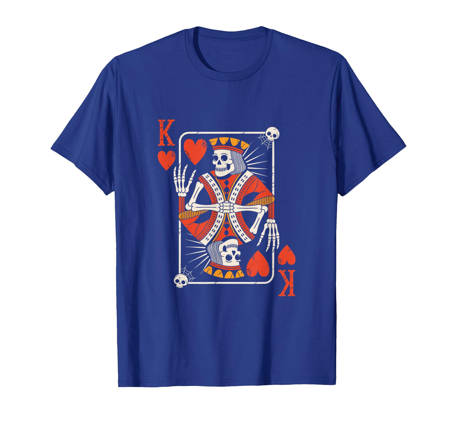 Creepy Skeleton King of Hearts Halloween Playing Card Fun T-Shirt