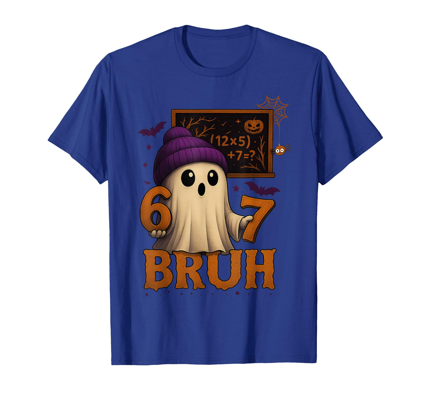 Funny Math Ghost 67 Bruh Halloween Meme Teacher Equation T-Shirt