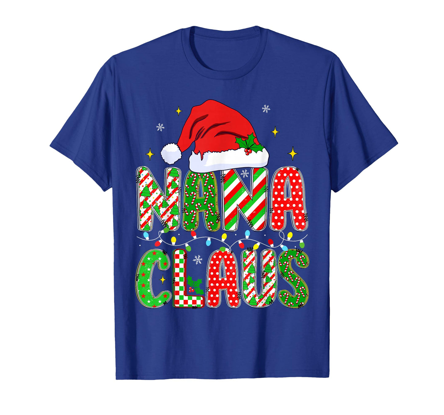 HUGvyn Christmas Nana Claus Mom Women Family Pajama Matching T-Shirt