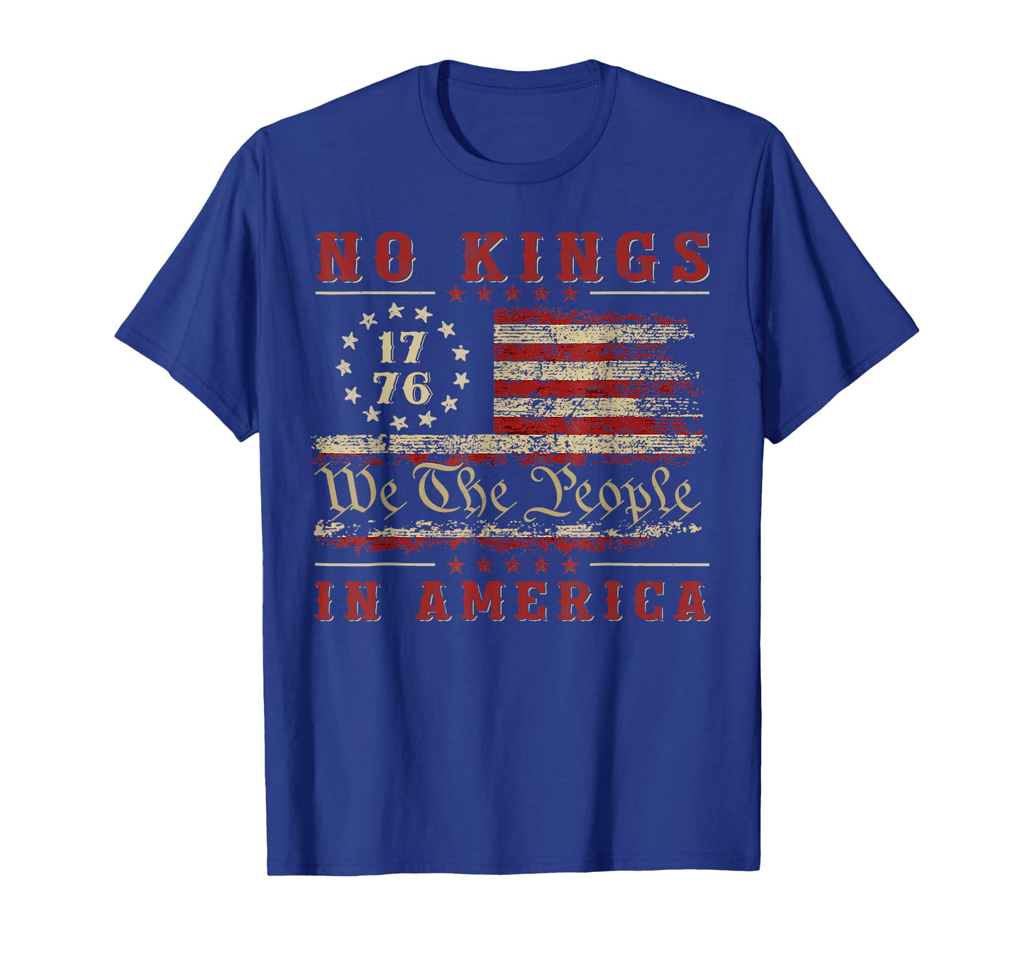 Retro June 14th No Kings In America 1776 USA Flag Men Women T-Shirt