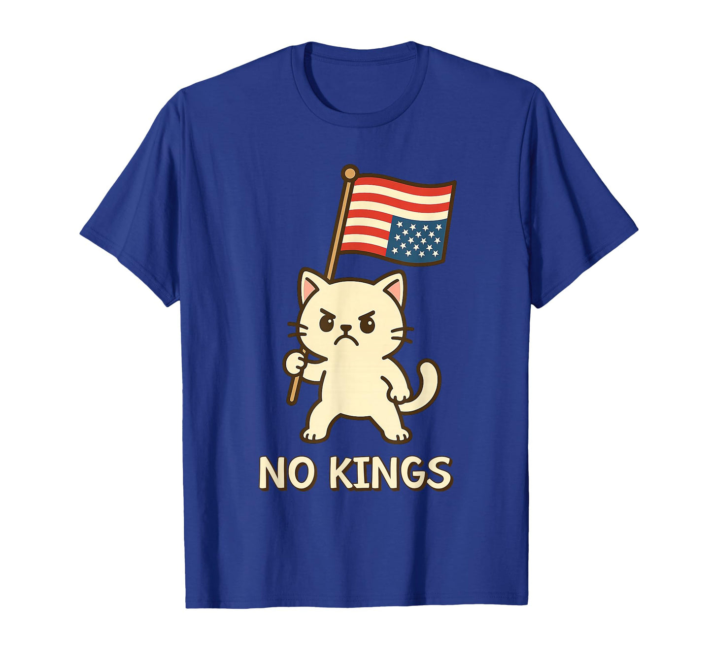 American Flag Upside Down Cat No Kings T-Shirt