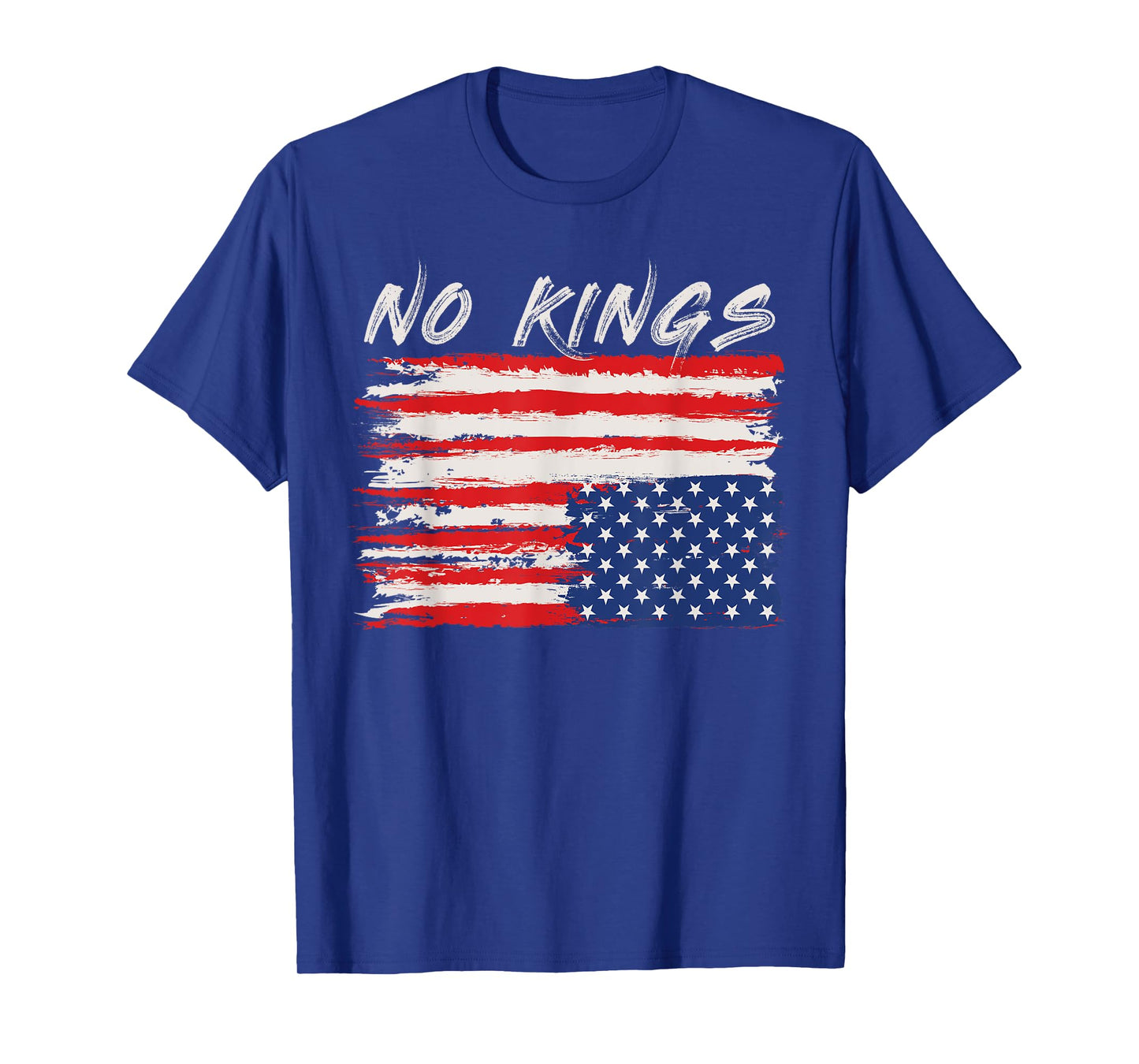 American Flag Upside Down Distress No Kings T-Shirt