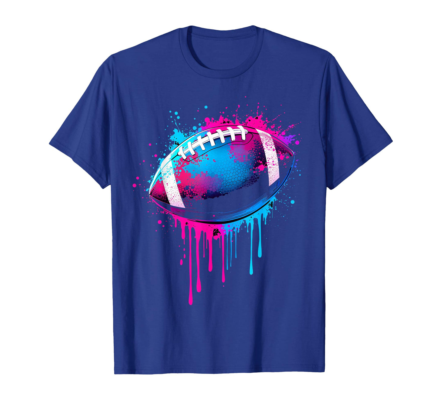 Football Drip For Boys Tie Dye Colorful Football Game Day T-Shirt