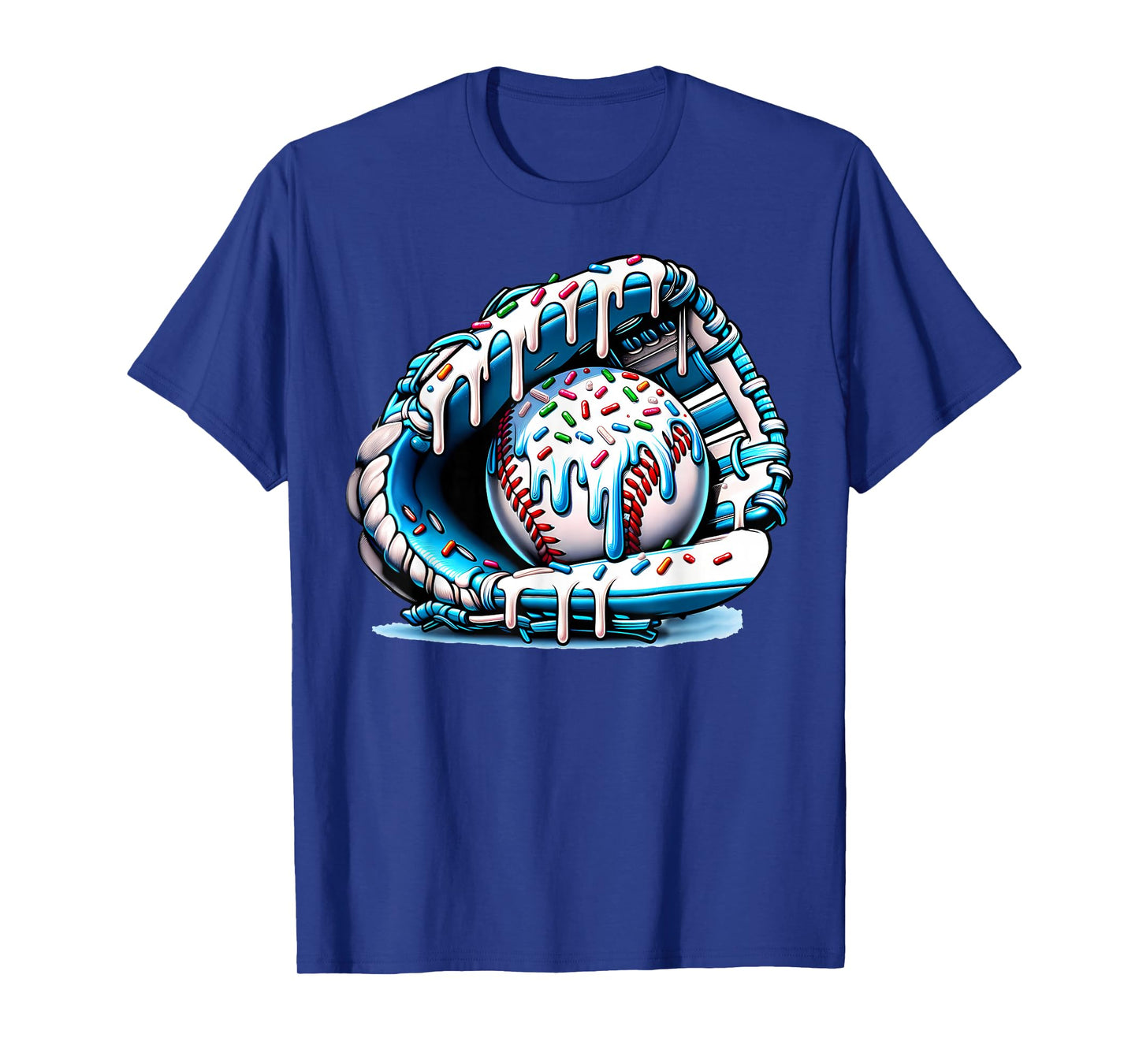 Baseball Drip Ice Cream Sprinkles Baseball Glove T-Shirt