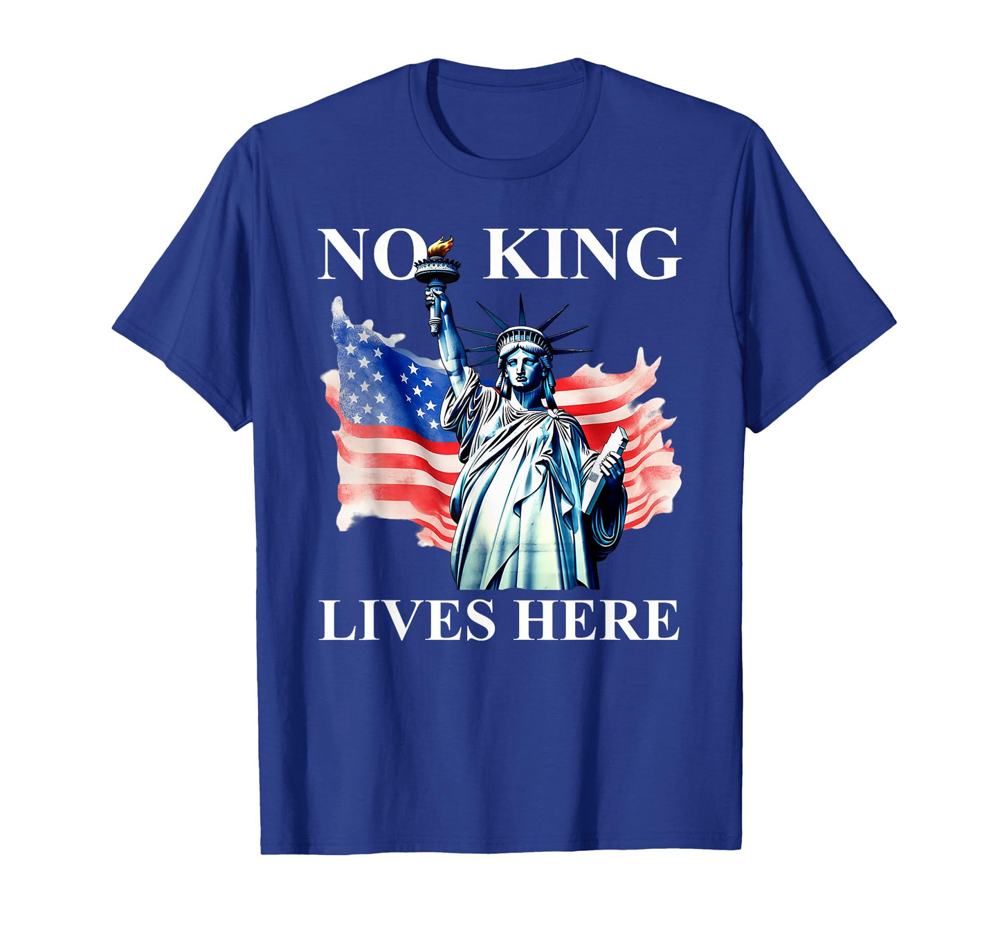 No King Lives Here No Kings in America Freedom American Flag T-Shirt