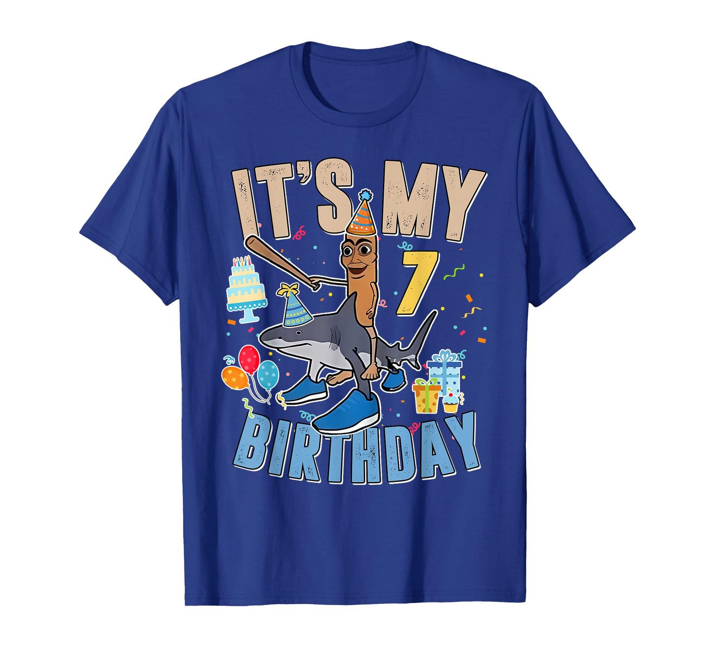 It's My 7th Birthday Tung Tung Tung Sahur Tralalero Tralala T-Shirt
