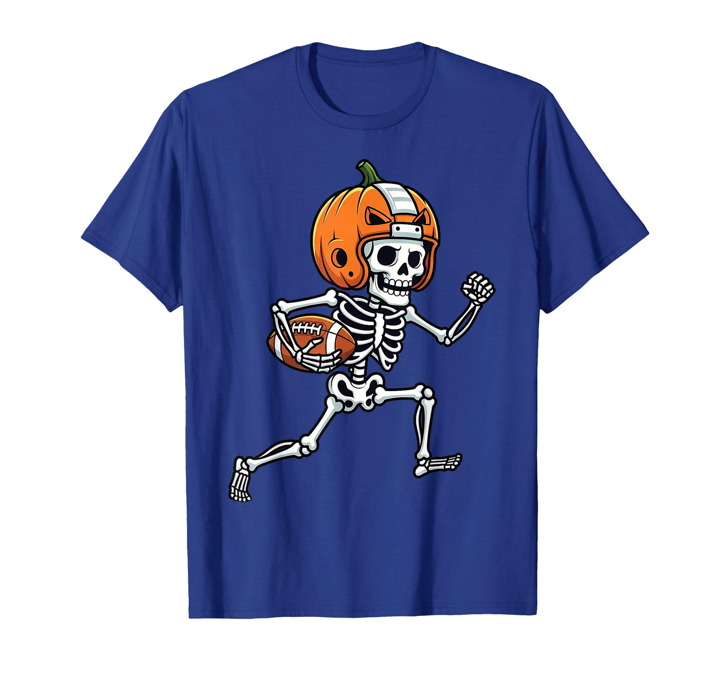 Skeleton American Football Player Spooky Sports Graphic Kids T-Shirt