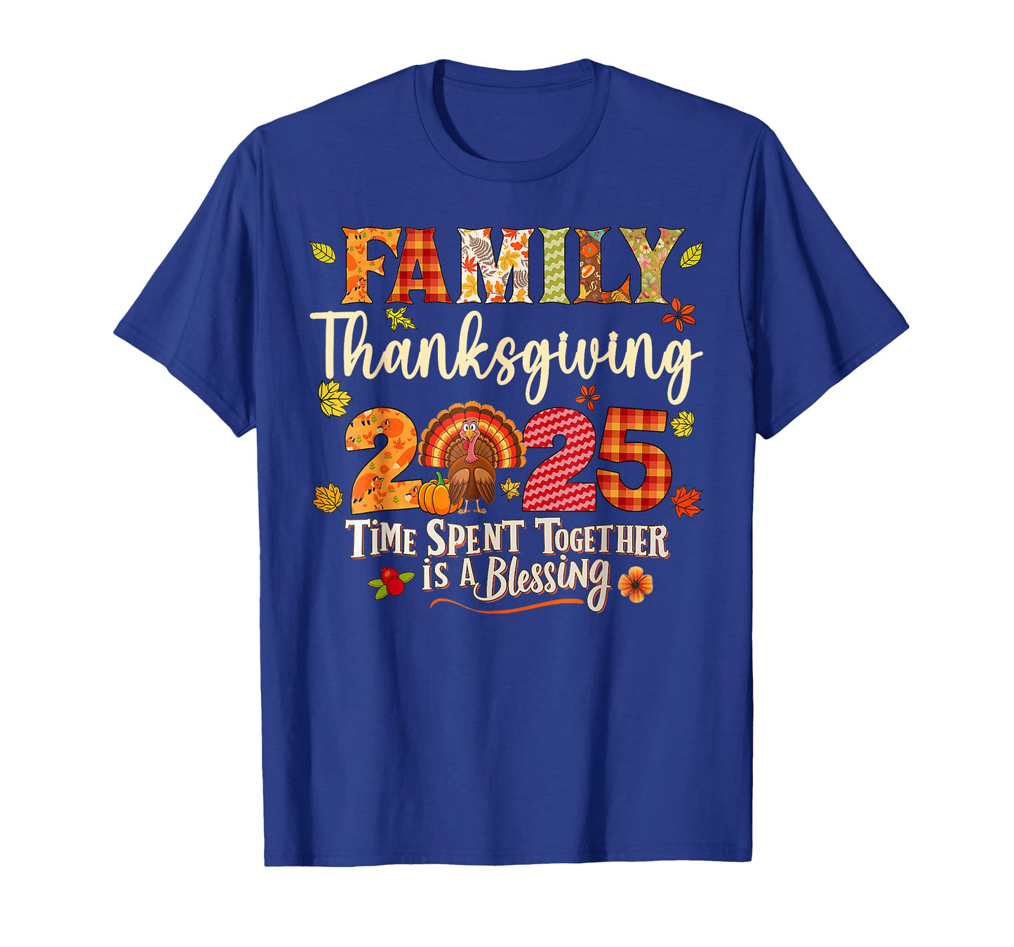 Family Thanksgiving 2025 Crew Thankful Group Autumn Turkey T-Shirt