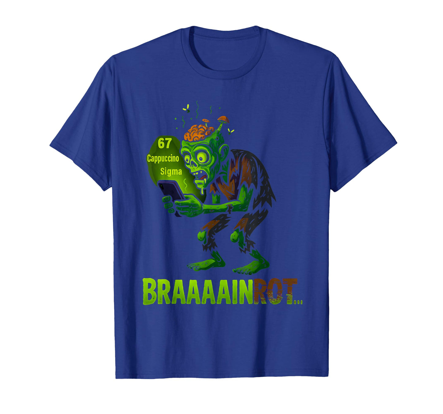 Funny Zombie Brainrot Meme 6 7 Halloween Boys Kids Six Seven T-Shirt