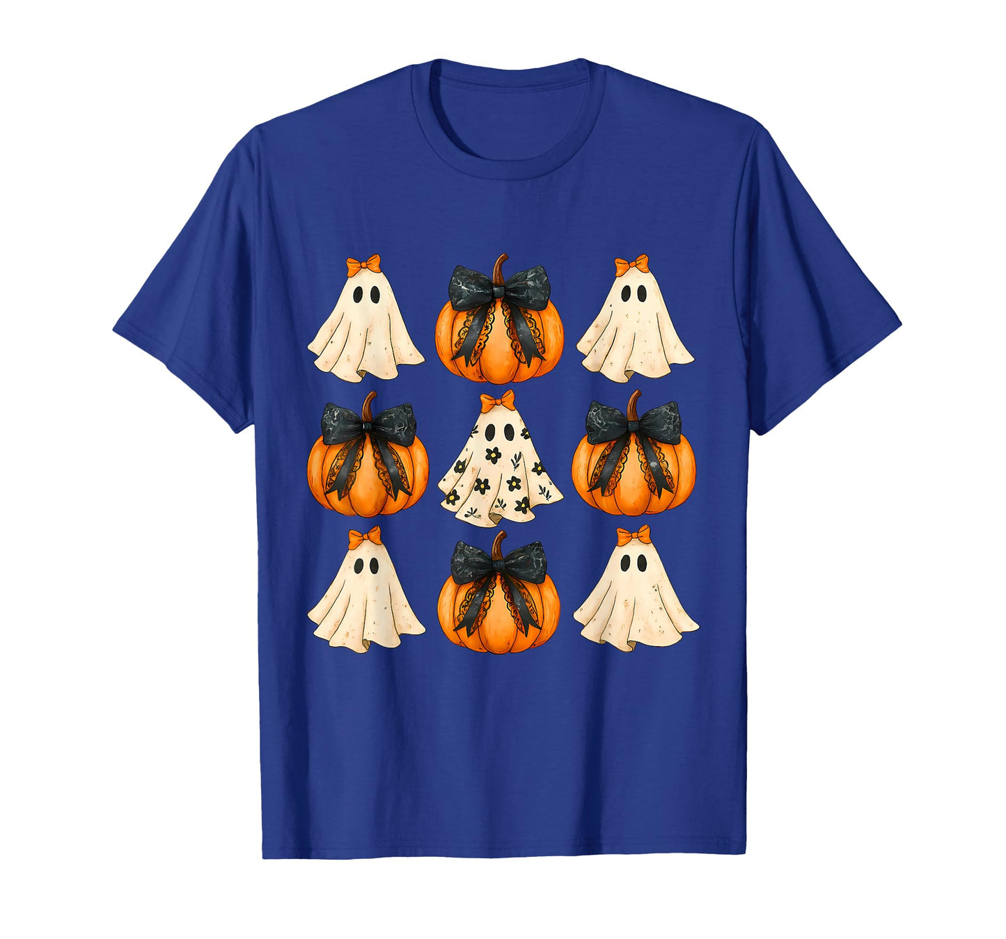 Halloween Coquette Bow Pumpkin Ghost Spooky Boo Women Girl T-Shirt