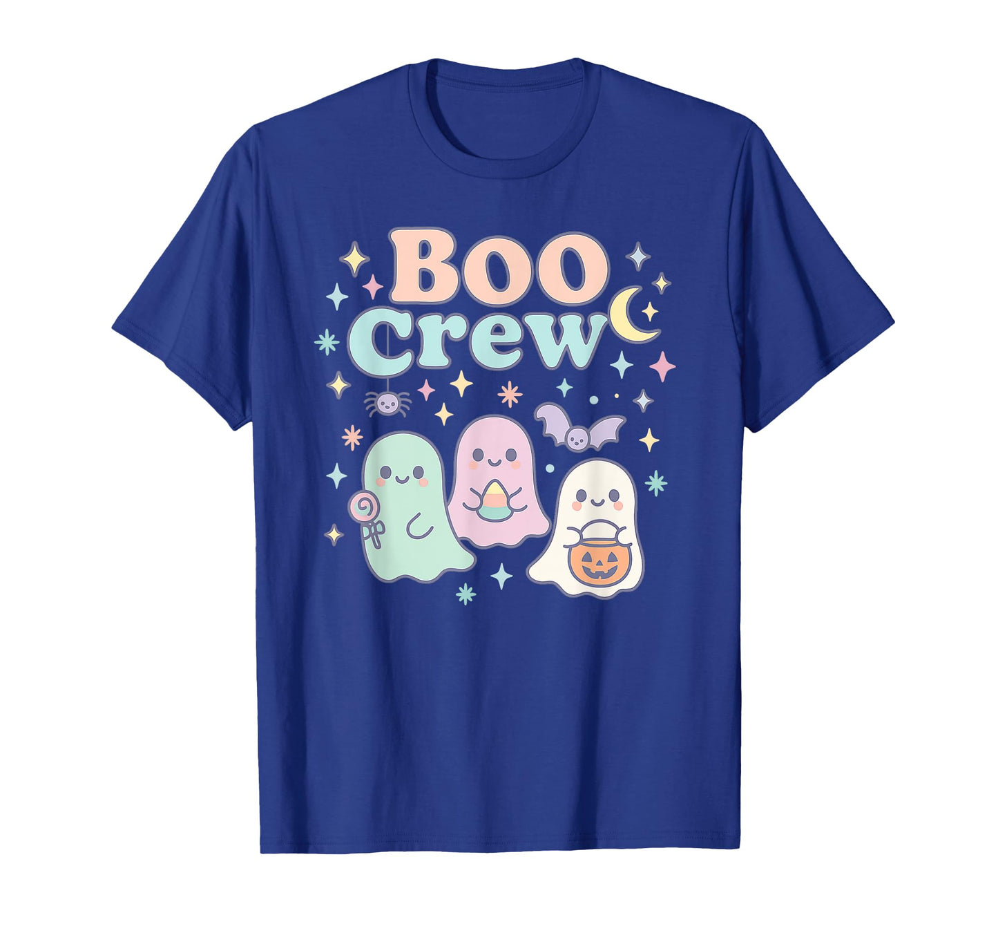 Cute Pastel Boo Crew Halloween Groovy Ghosts Candy Pumpkin T-Shirt