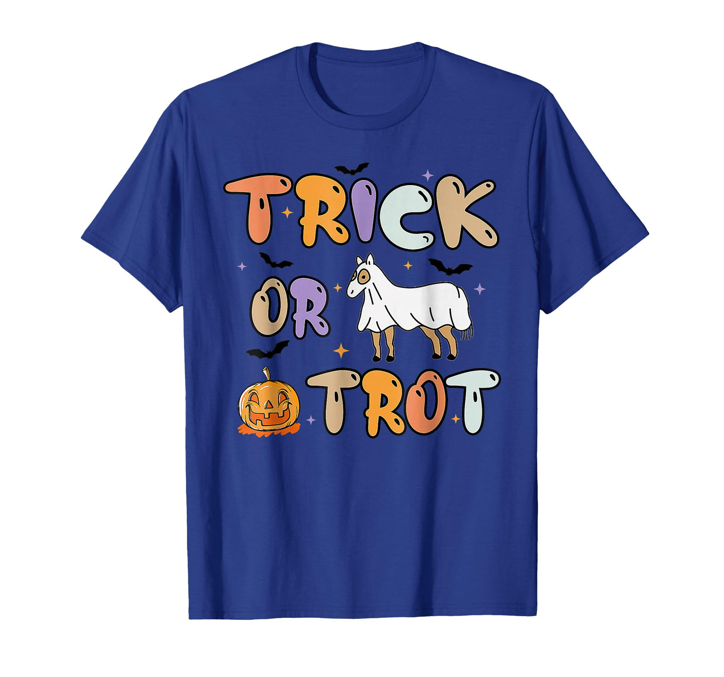 Trick Or Trot Halloween Pumpkin Ghost Horse T-Shirt