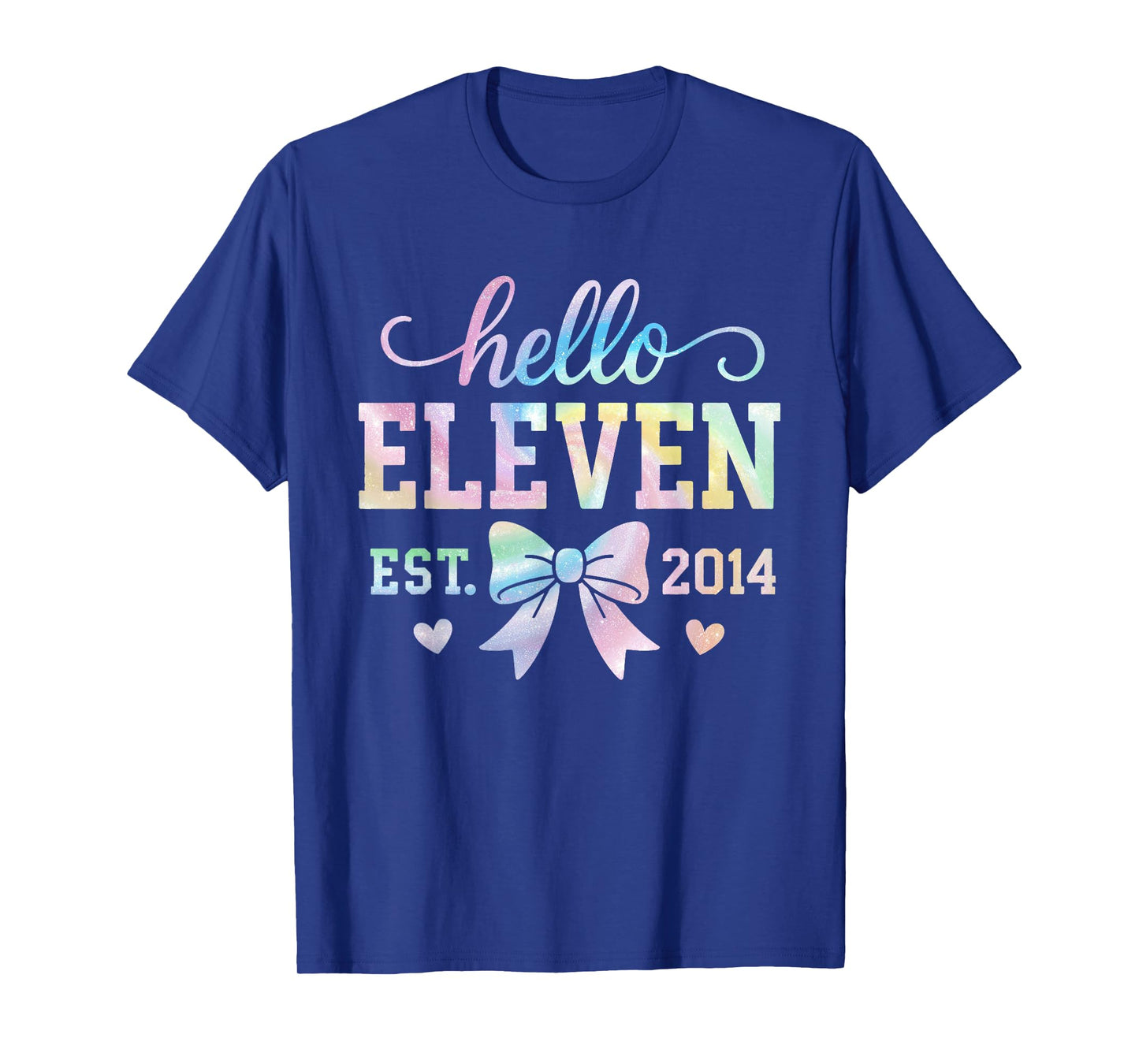 Hello Eleven Est 2014 Coquette Bow 11th Birthday Girl T-Shirt