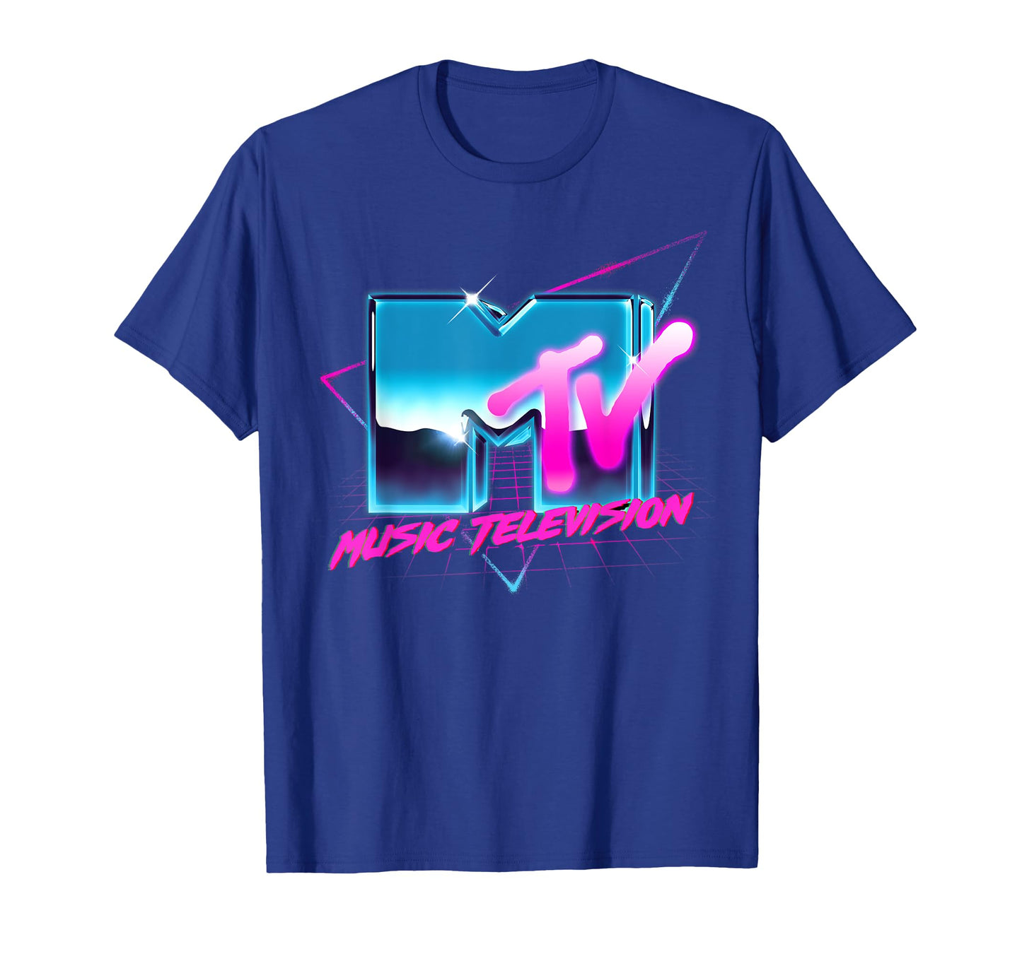 Mademark x MTV - Rad 80's MTV Logo Chrome Effect RetroWave Eighties MTV T-Shirt