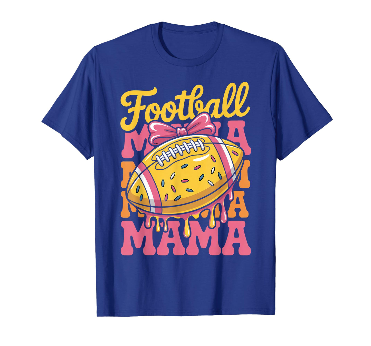 Football Mama Ice Cream Drip Men Women Game Football Drip T-Shirt