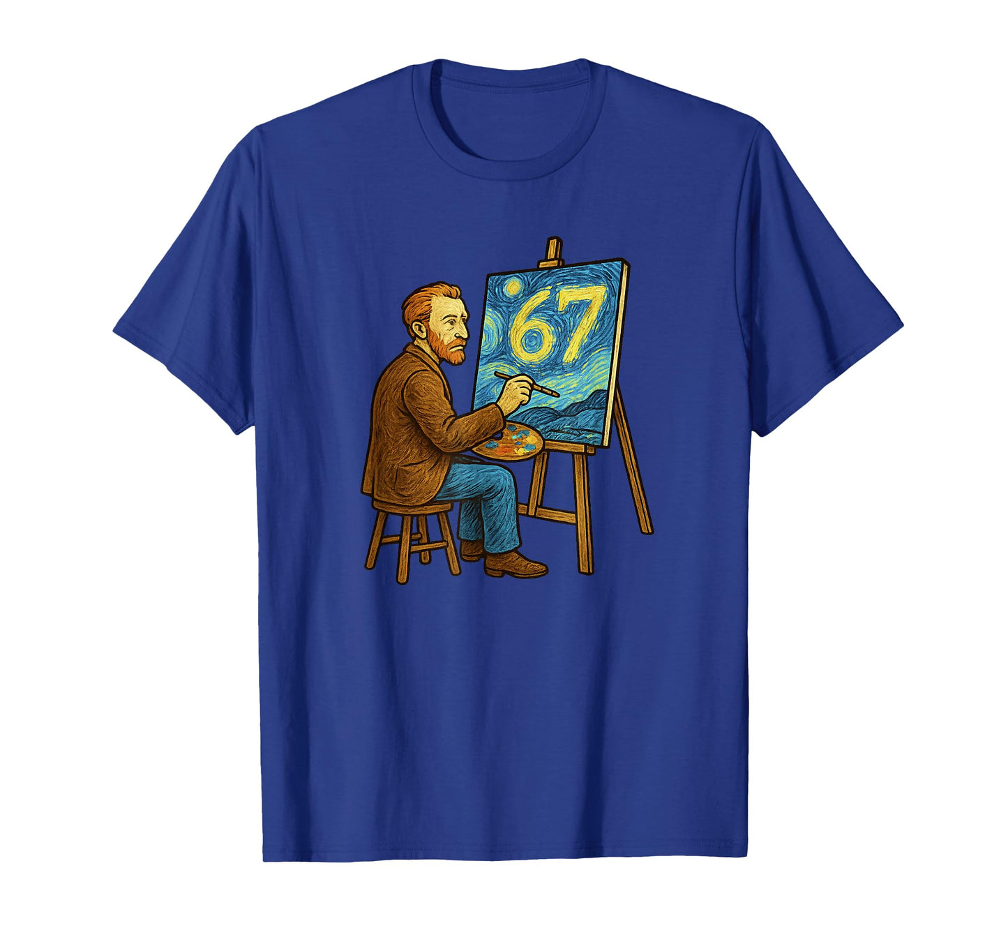 Van Gogh Starry Night 6 7 Funny 67 Meme for Art History Fans T-Shirt