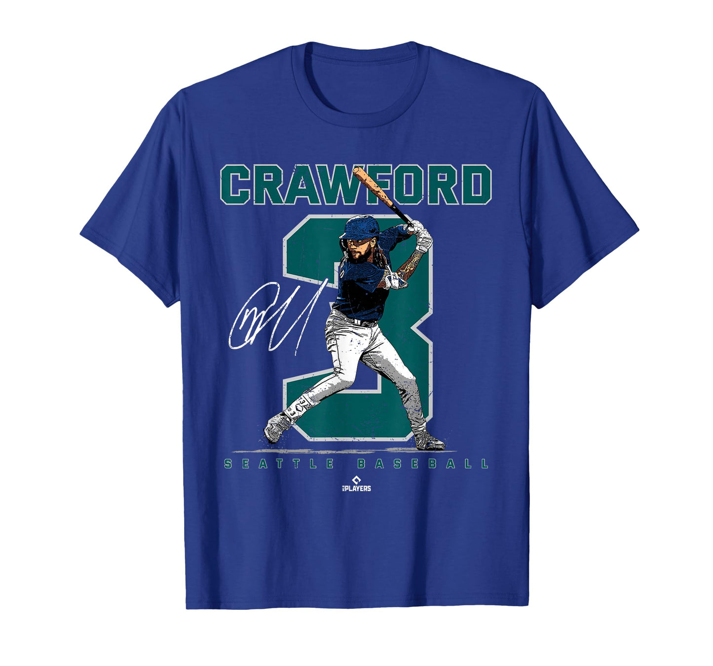 Number and Portrait JP Crawford Seattle MLBPA T-Shirt