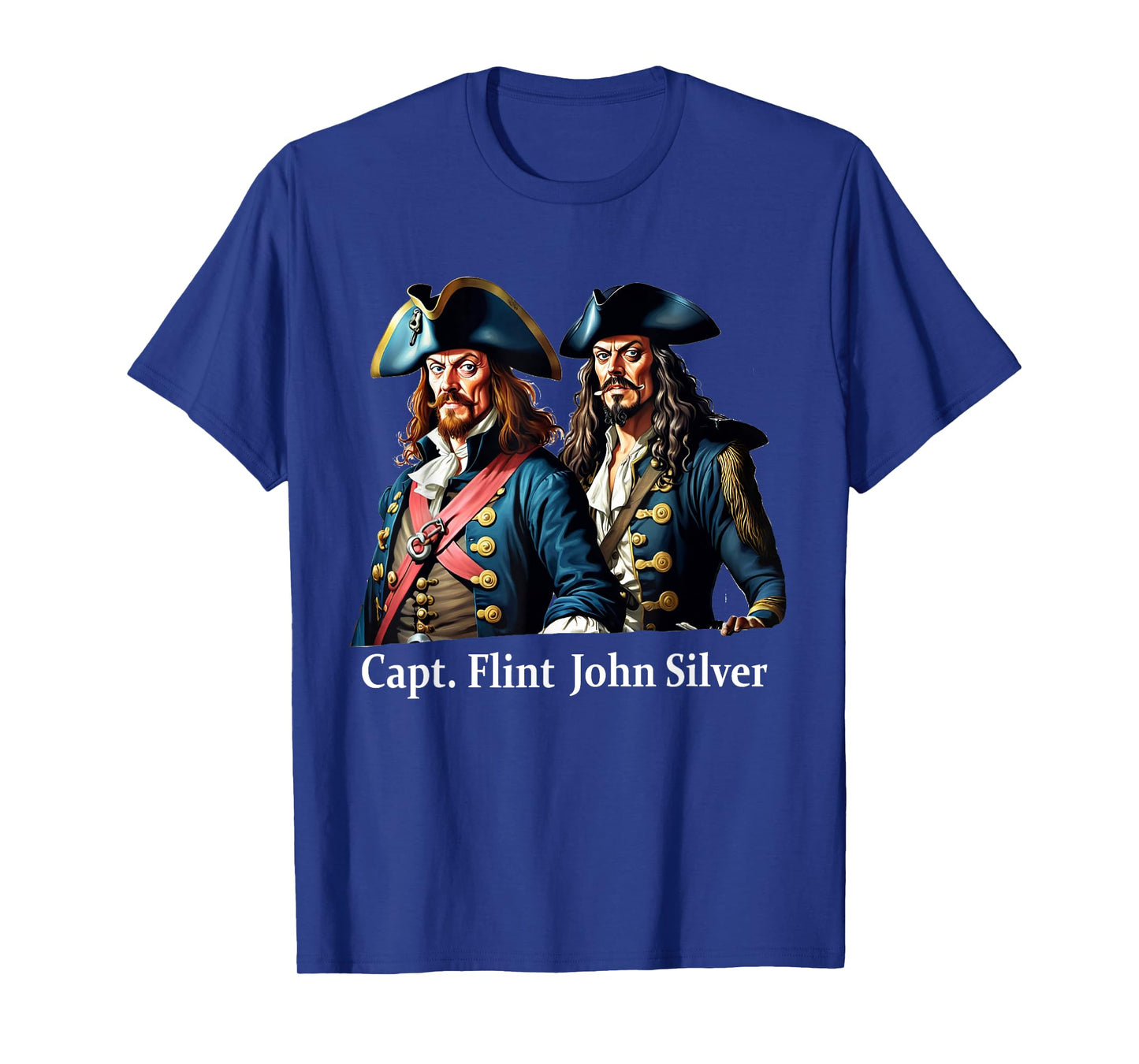 Captain Flint & Long John Silver Pirate Portrait T-Shirt