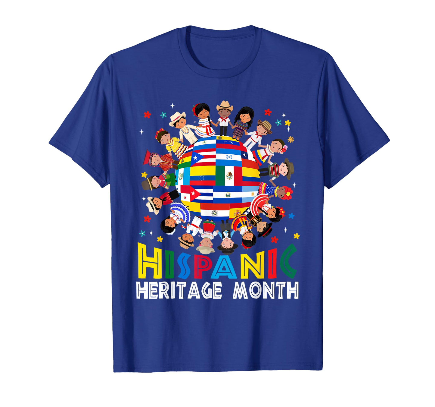 Hispanic Heritage Month Earth Childs Latin Flag Boy Girl Kid T-Shirt