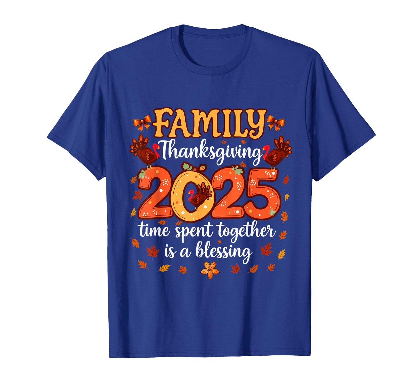 Family Thanksgiving for Women 2025 Crew Matching T-Shirt