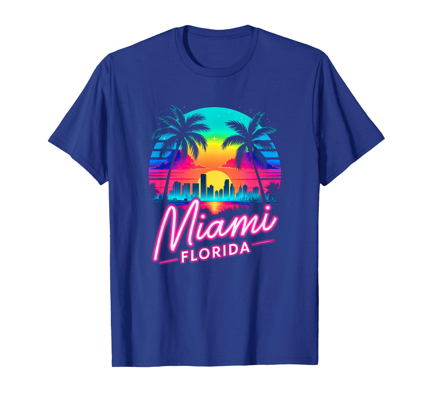 Vintage Miami Beach Retro City Florida Vacation Sunset T-Shirt