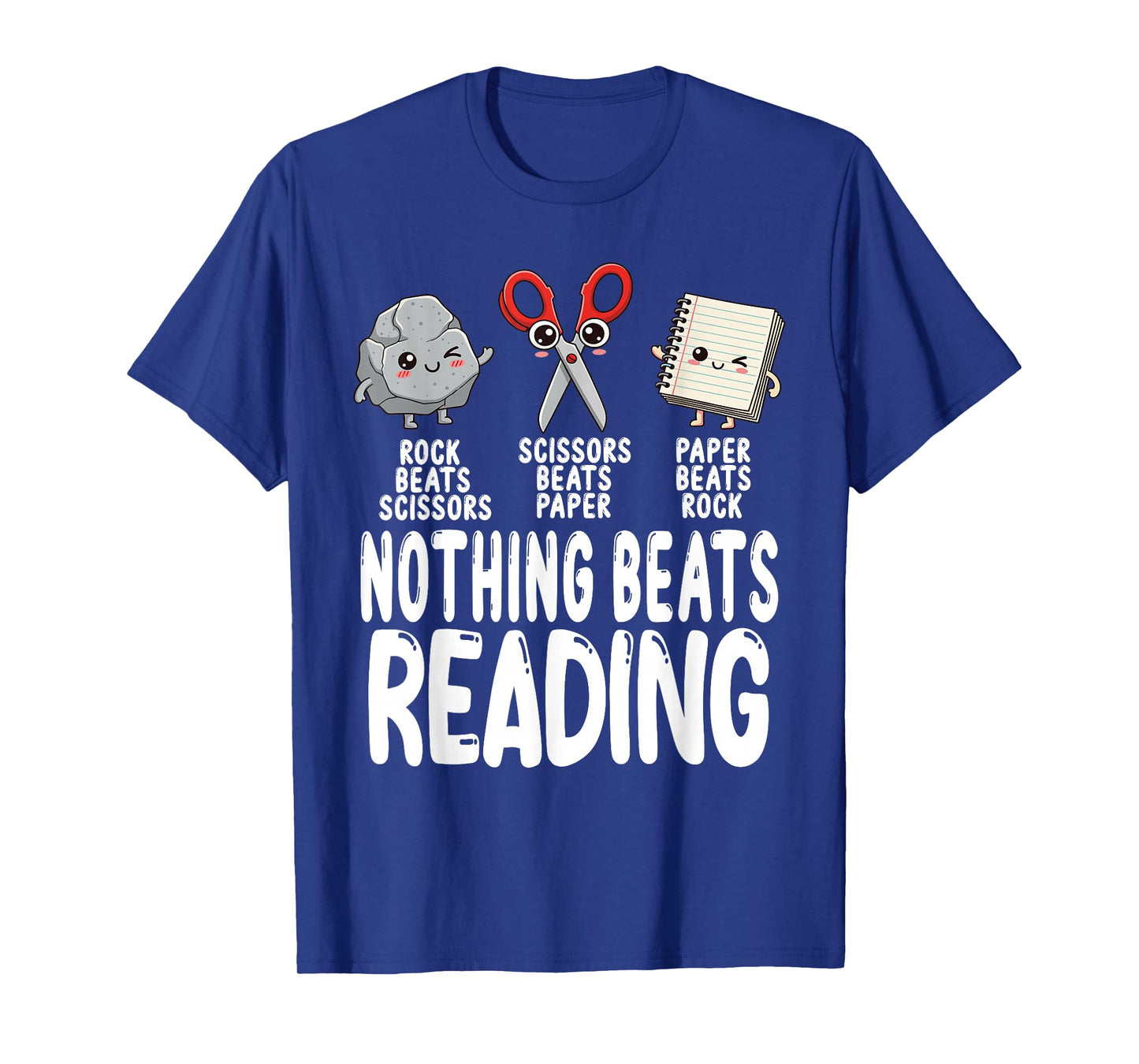 Nothing Beats Reading Rock Paper Scissors Funny Book Lover T-Shirt