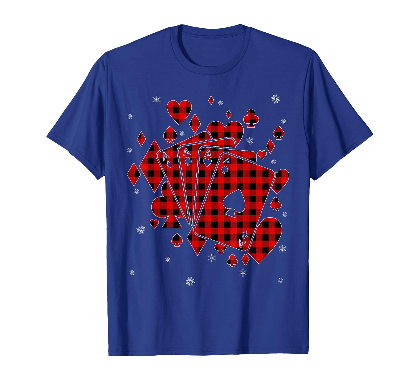 Funny Buffalo Plaid Family Matching Poker Christmas Pajama T-Shirt