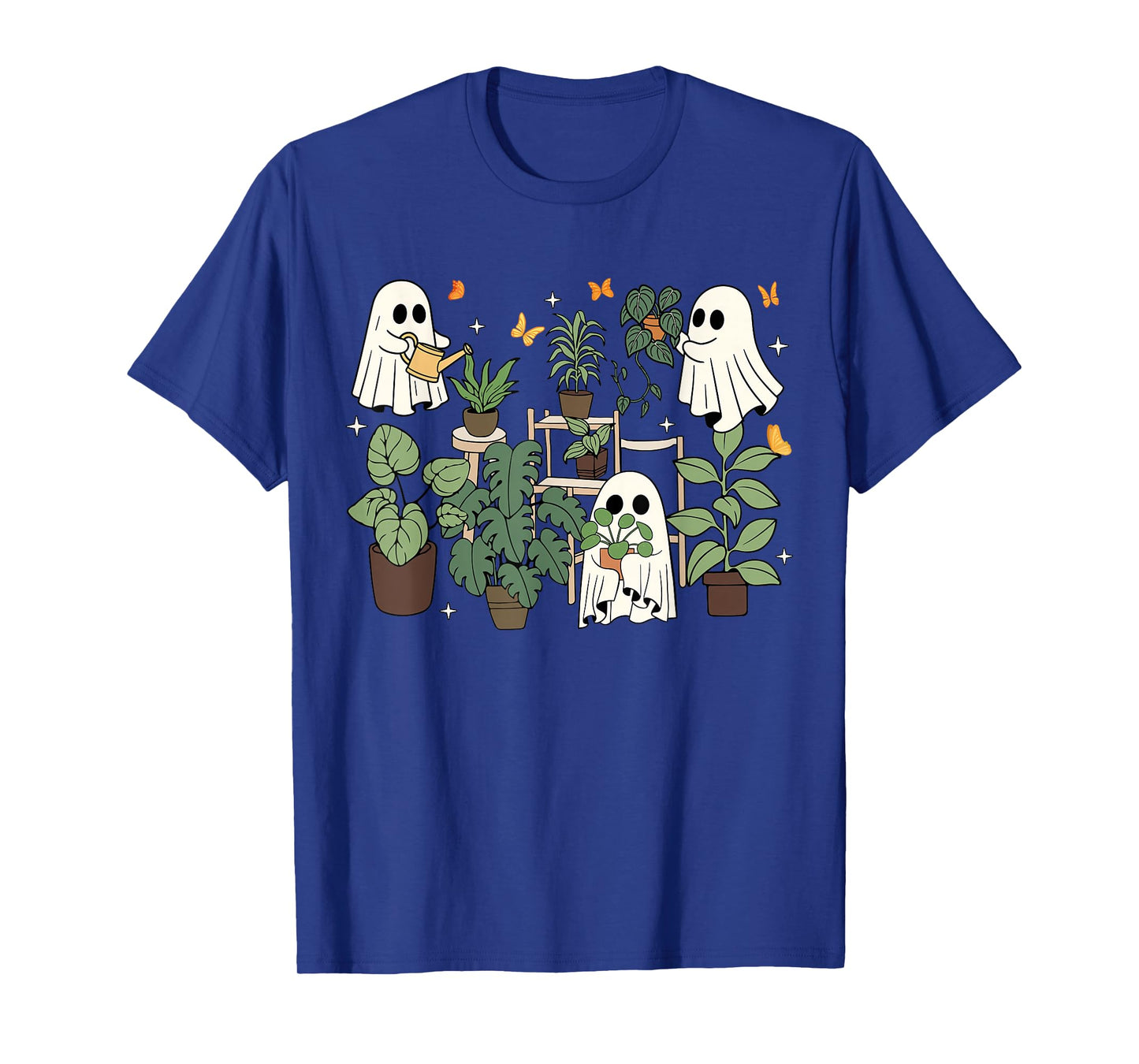 Ghost Plant Lady Retro Halloween Plants Spooky Mom Women T-Shirt