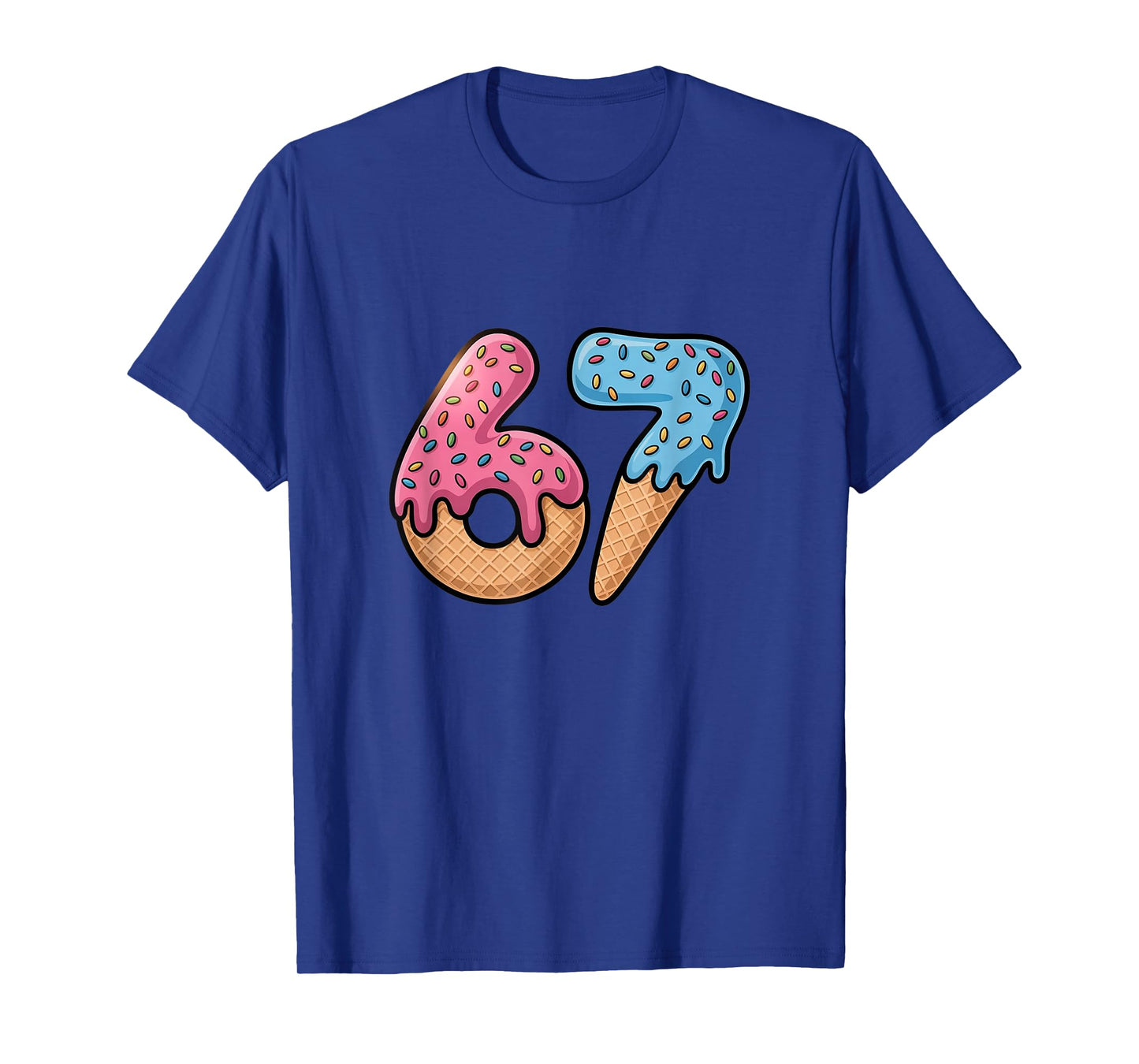 Six Seven Ice Cream Drip Cool Meme 67 Funny Number T-Shirt
