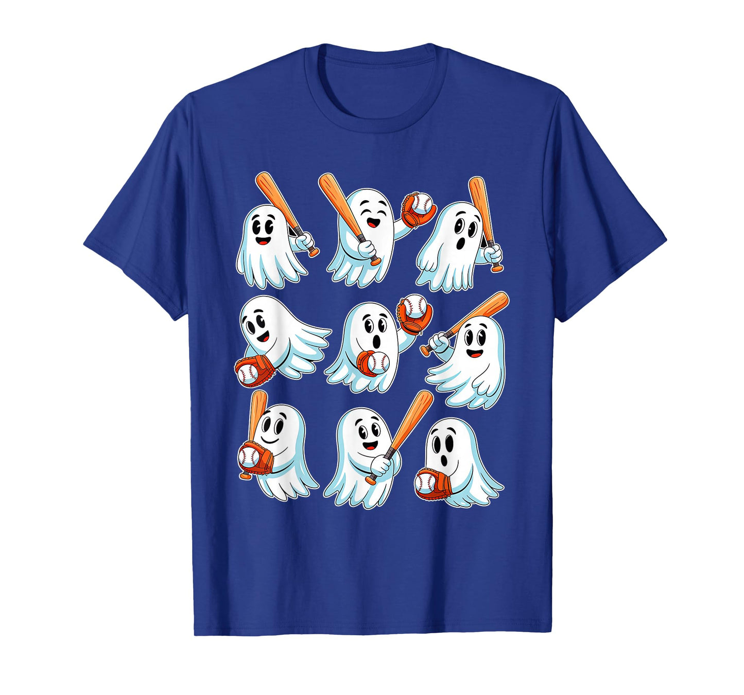Boo Ghost Halloween Baseball Happy Halloween Baseball Lover T-Shirt