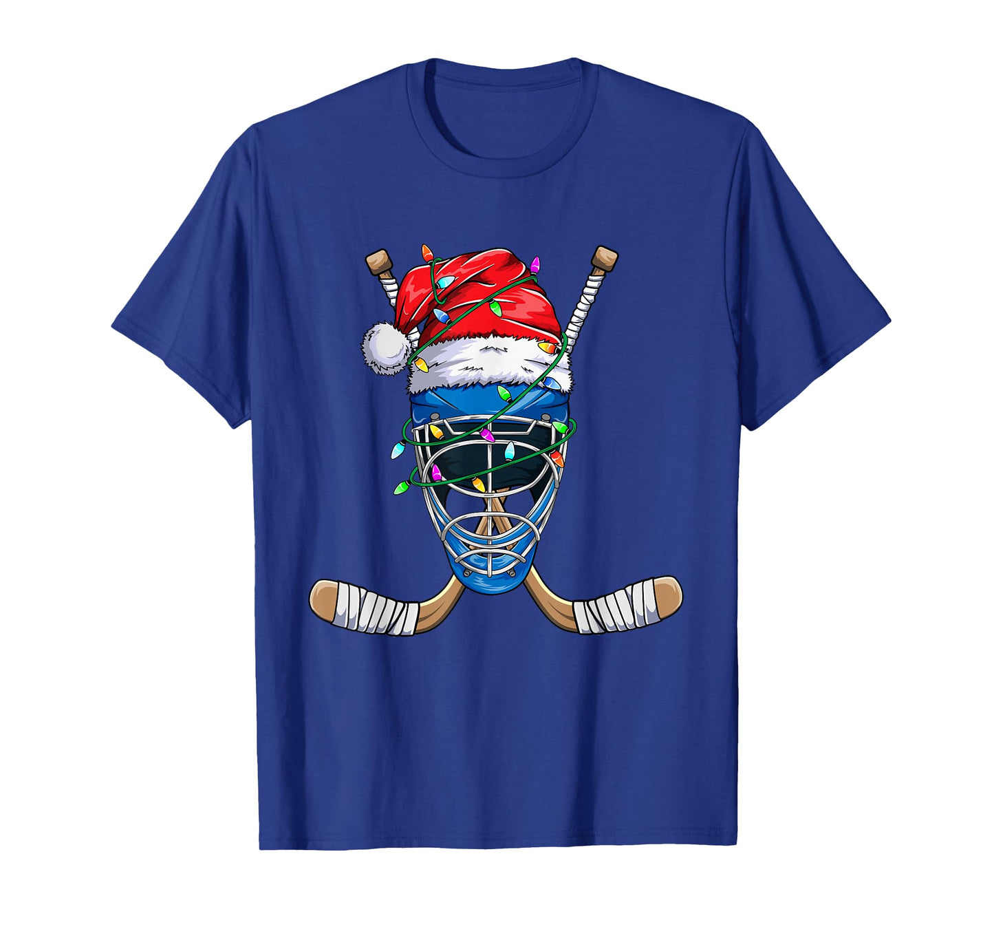 Santa Sports Design For Men Boys Christmas Hockey Player T-Shirt