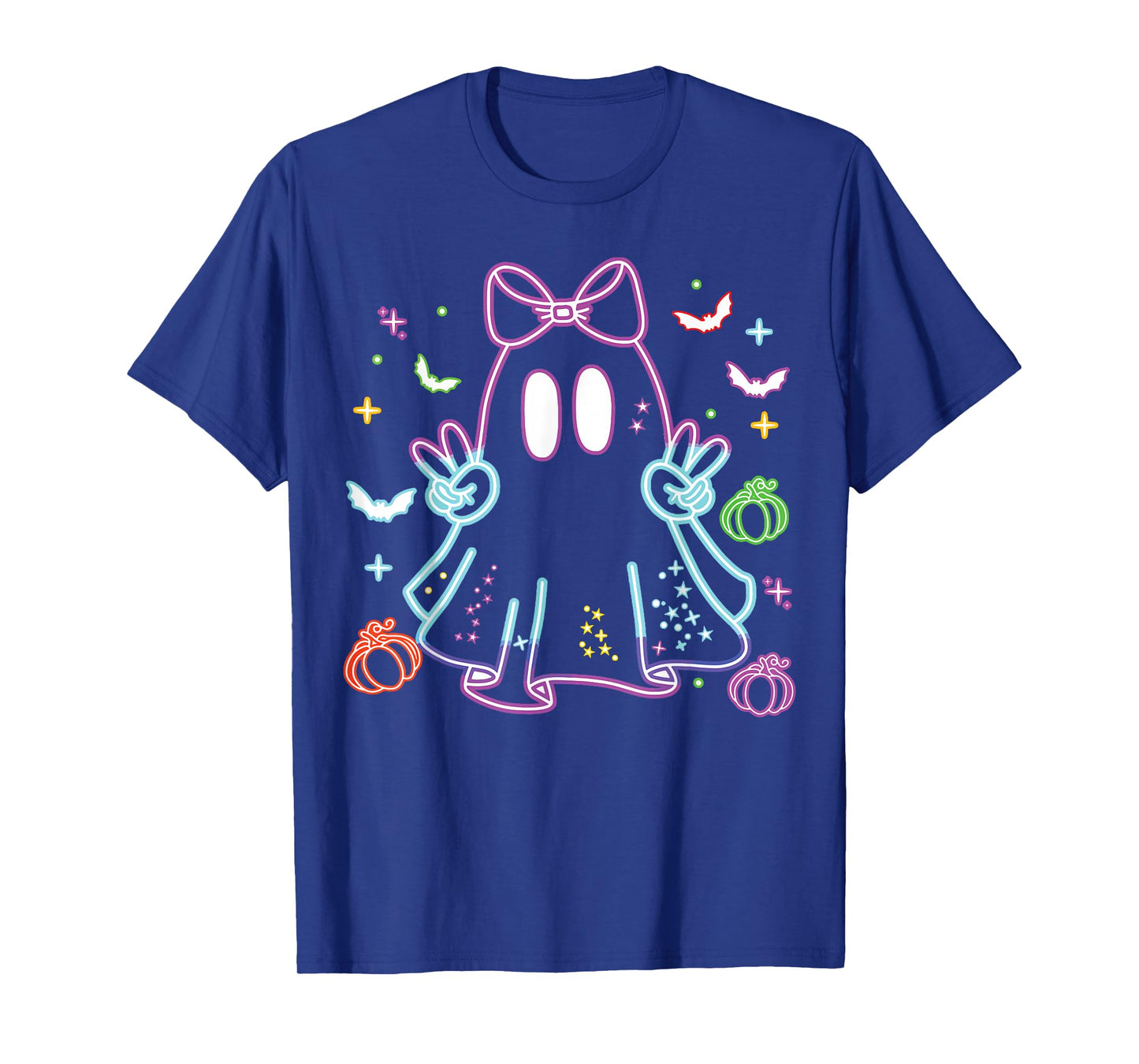 Boo Ghost Spooky Season Girls Kids Glow in Halloween Night T-Shirt