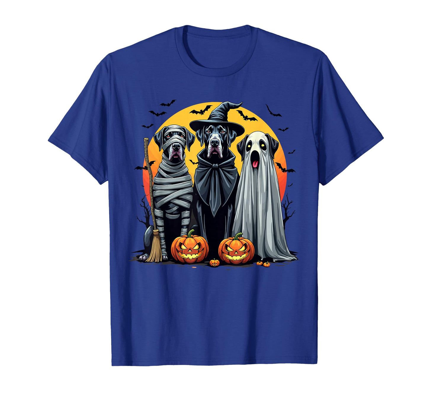 Great Dane Halloween Costume Mummy Witch Ghost T-Shirt
