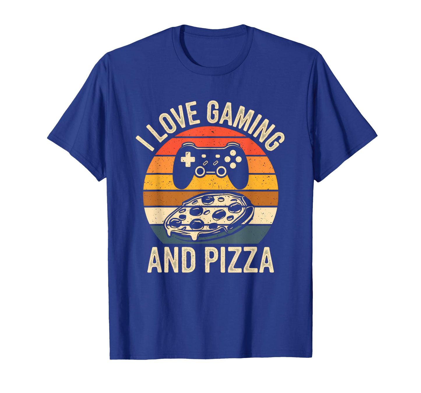 I Love Gaming And Pizza Vintage Funny Retro Pizza Gamer T-Shirt