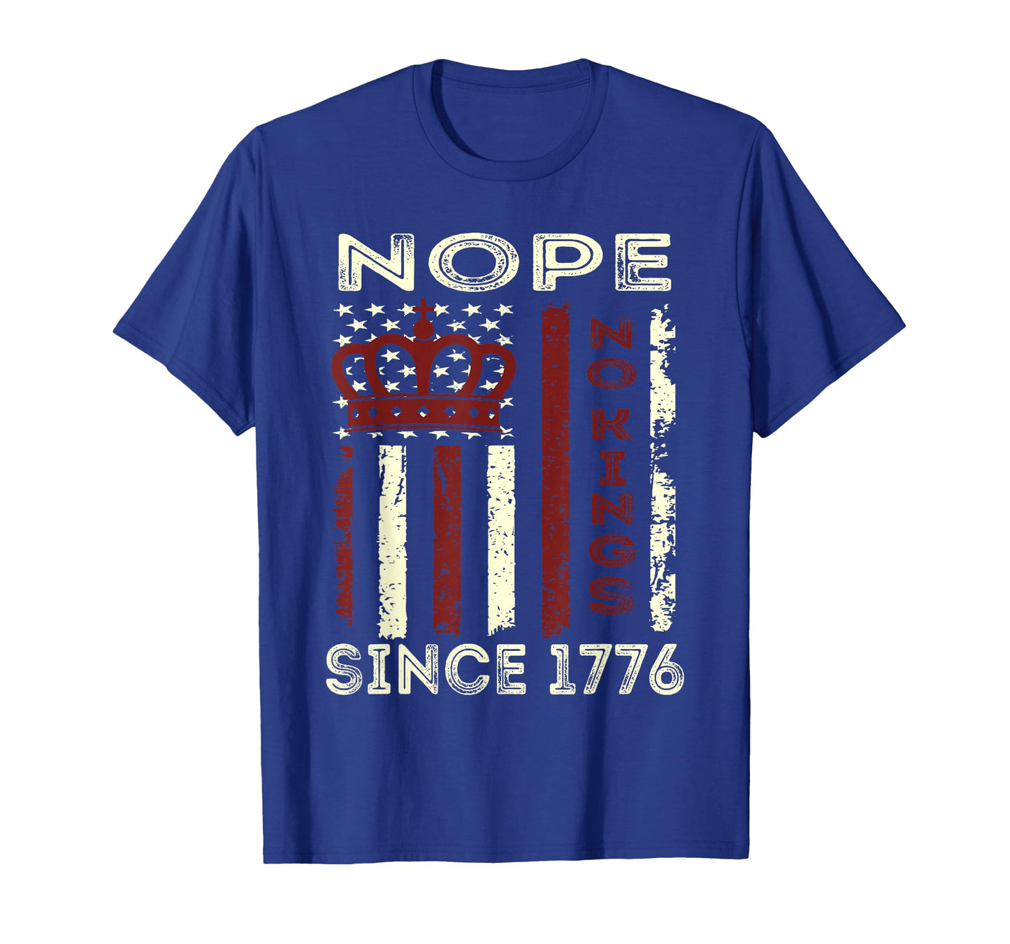 No Kings in America Since 1776 Protest USA Flag Vintage T-Shirt