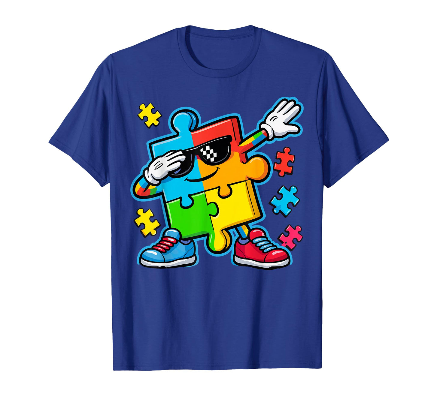 Autism Awareness Dabbing Puzzle T-Shirt