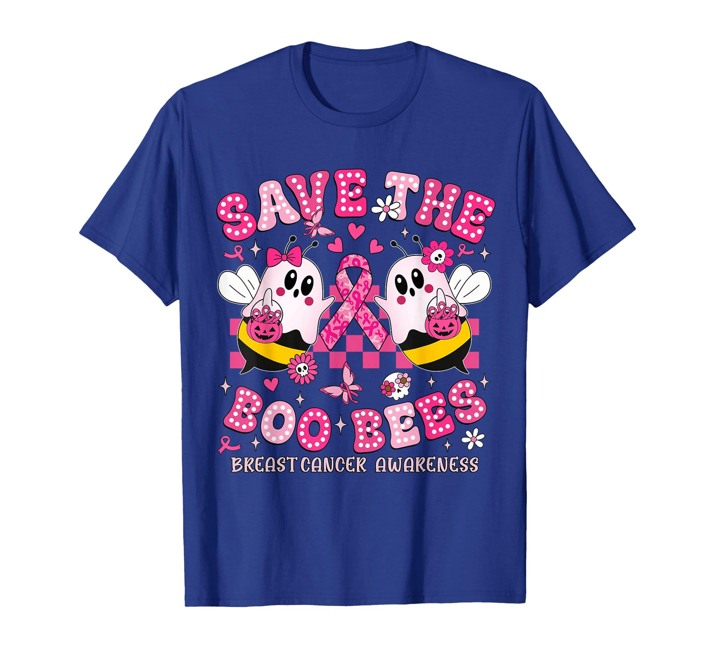 Save The Boo Ghost Bees Breast Cancer Awareness Women Men T-Shirt