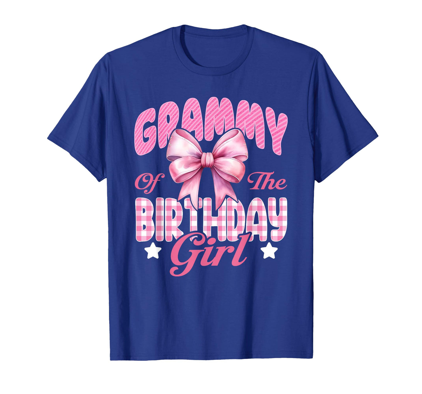 Grammy of The Birthday Girl Family Pink Coquette Bow T-Shirt