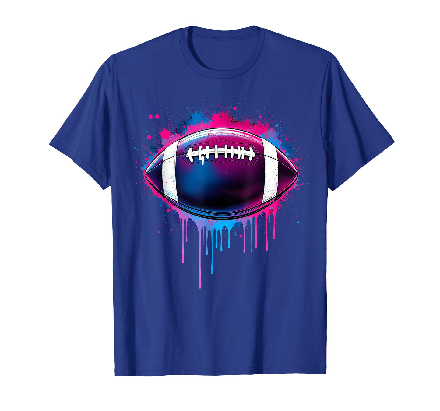 Football Drip For Boys Tie Dye Colorful Football Game Day T-Shirt