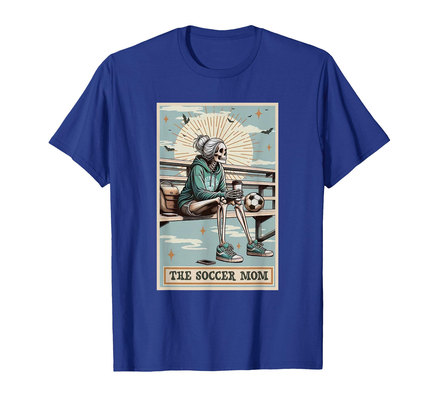Soccer Mom Skeleton Tarot Card Vintage Halloween T-Shirt