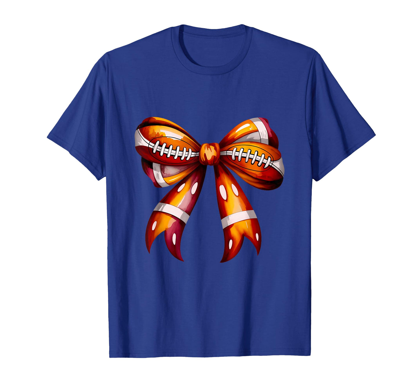 Coquette Bow Football Game Day Football Mom Sister Teens T-Shirt